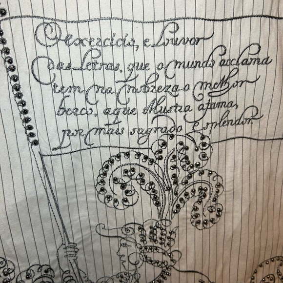 Rhinstone studded longsleeve button up striped dress shirt - Picture 5 of 11